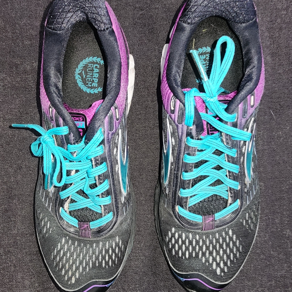 Brooks Women's Ghost 9 Running Shoes - Black and Purple
